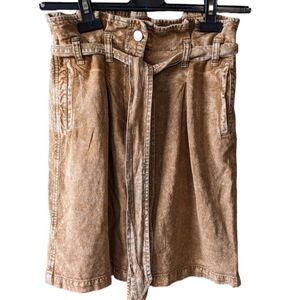 Pilcro Tan Washed Mini Skirt with Belt